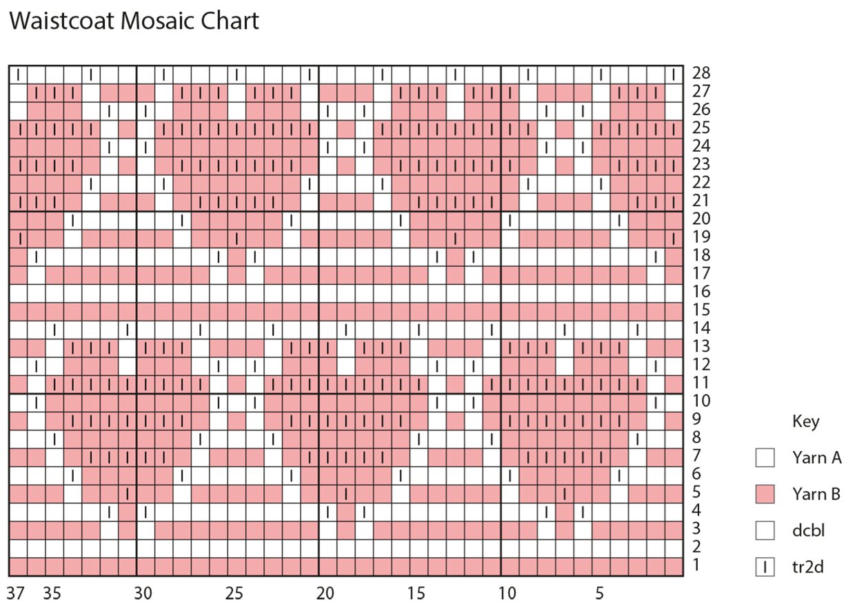 Waistcoat pattern mosaic chart