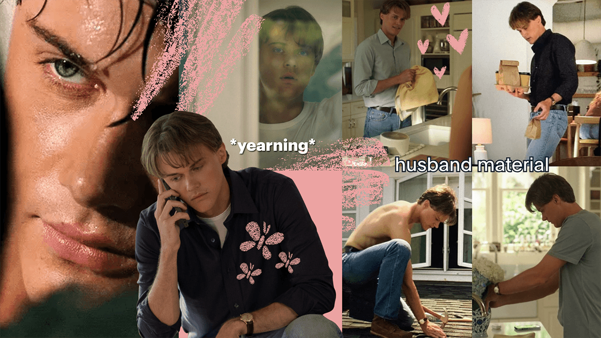 A collage of photos of Conrad from 'The Summer I Turned Pretty'