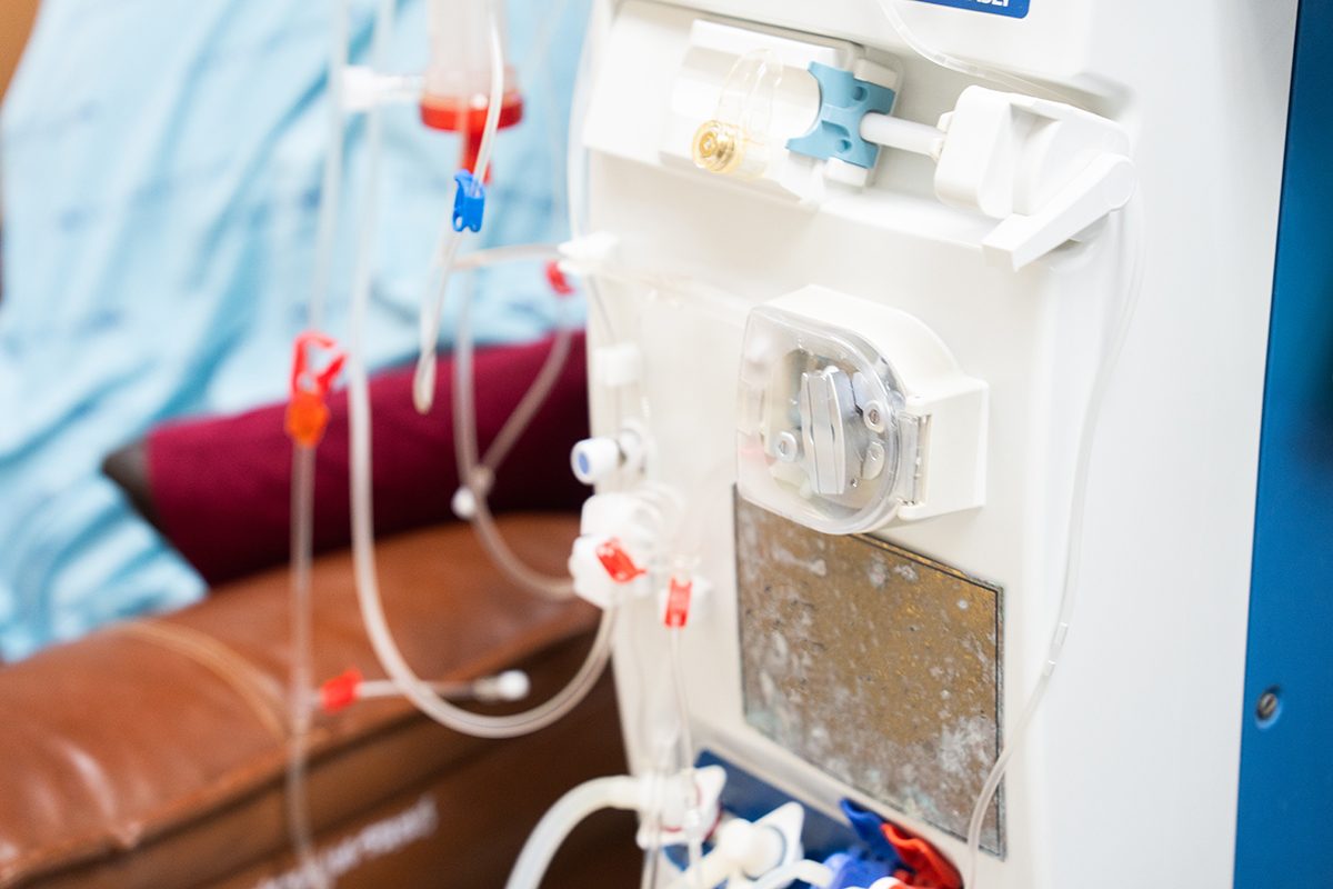 Dialysis machines in a modern medical facility
