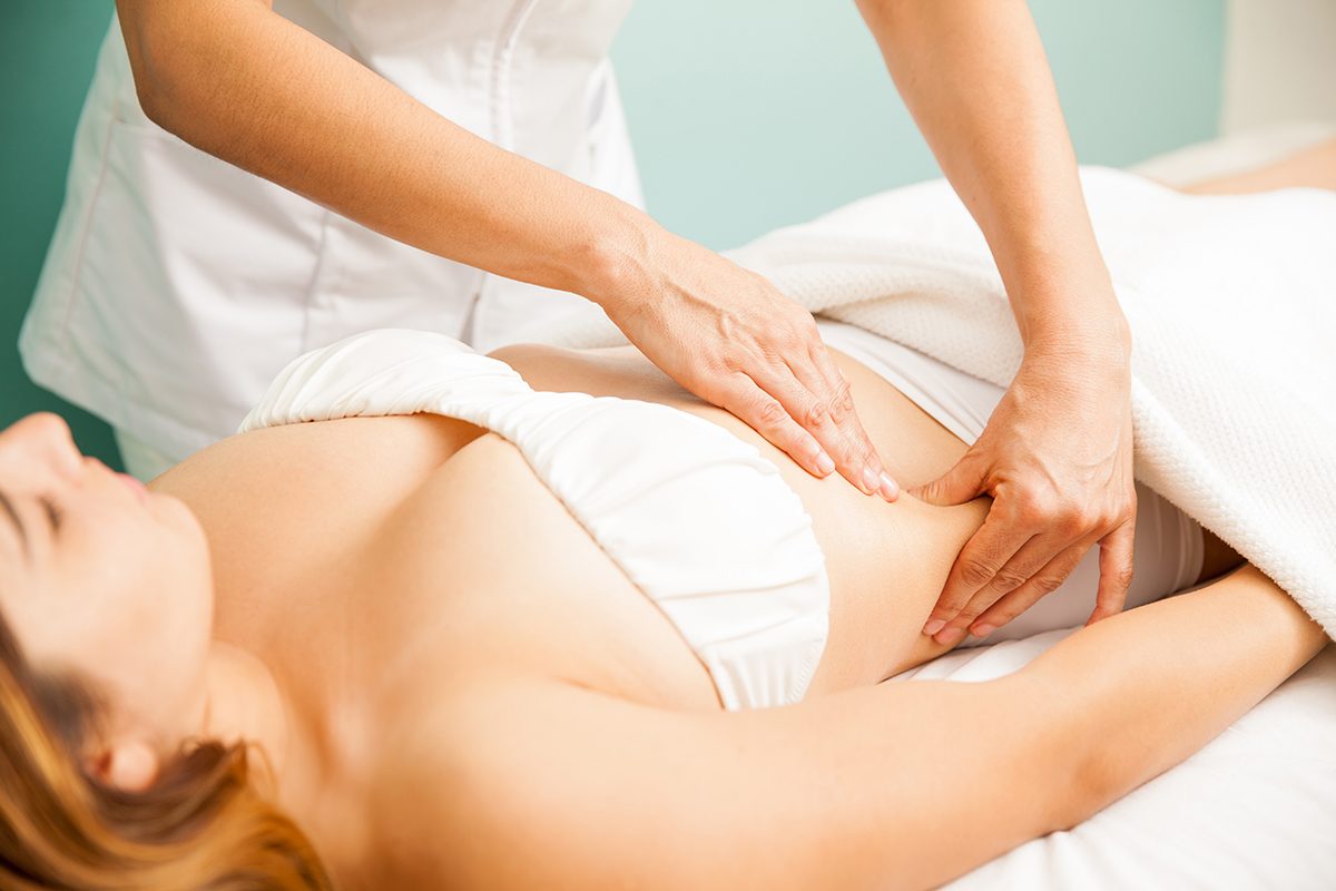 A women receiving a lymphatic massage