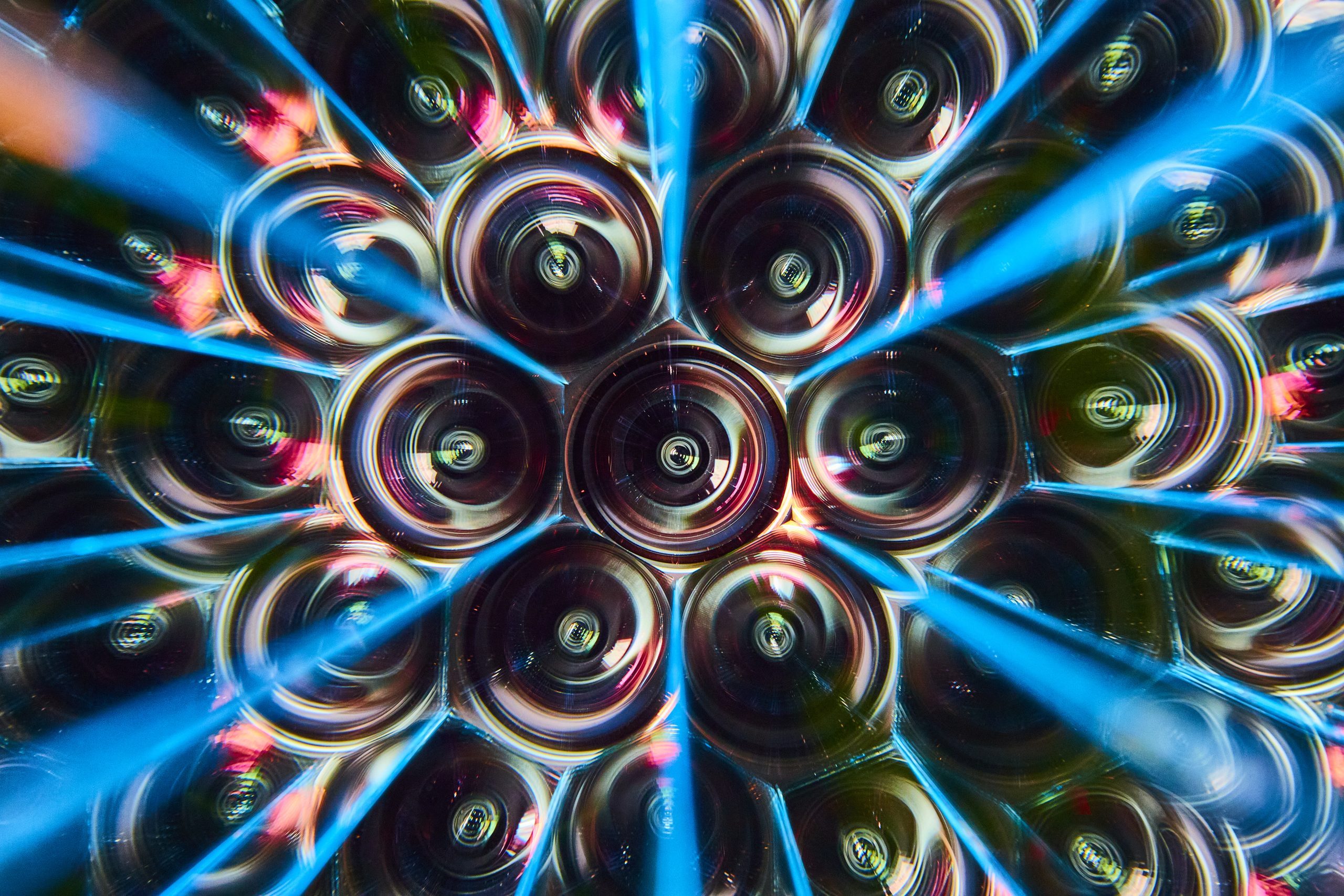 Psychedelic Glass Kaleidoscope from a Lens Experiment in Indiana - Transforming Everyday Glass into a Dazzling Abstract Art