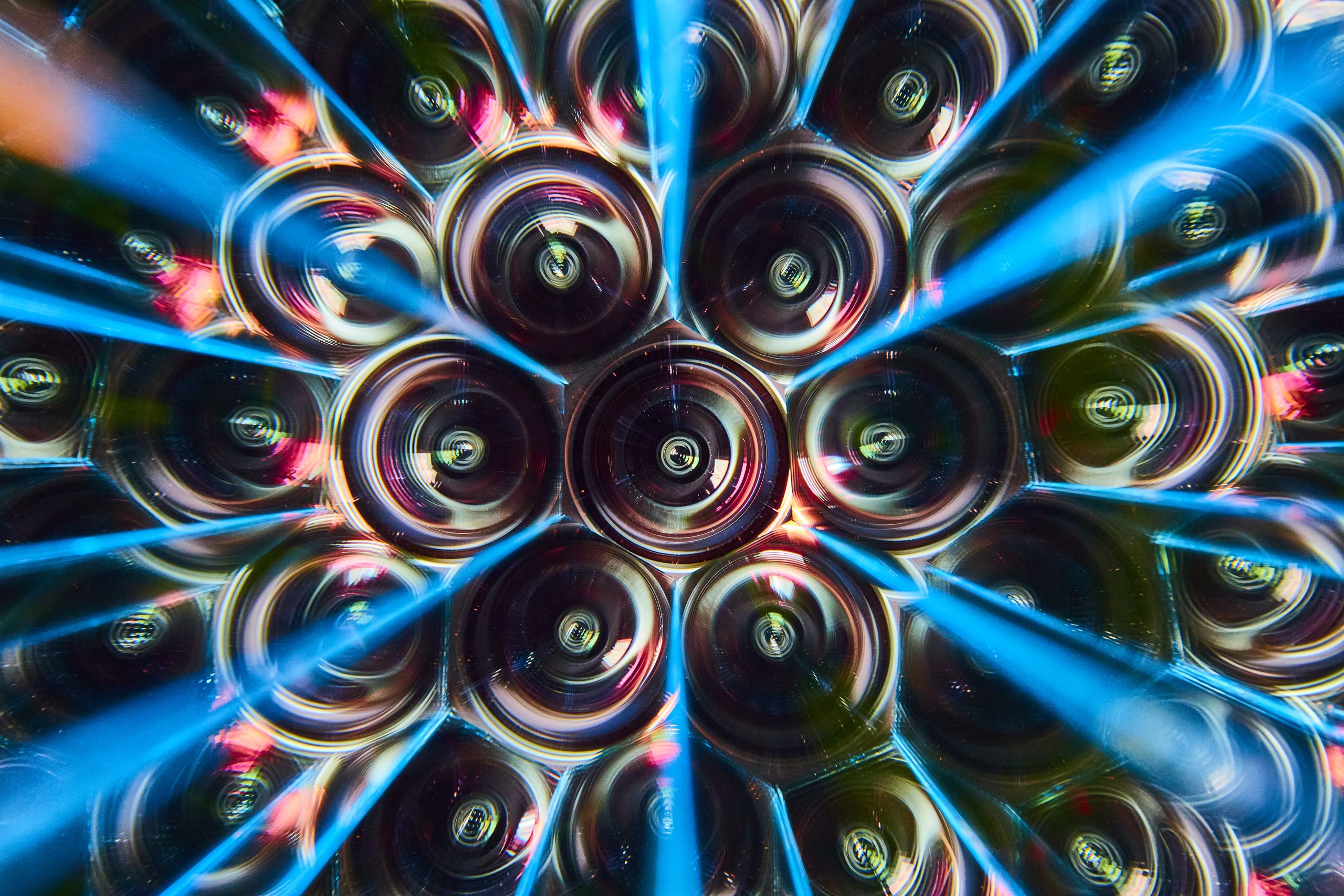 Psychedelic Glass Kaleidoscope from a Lens Experiment in Indiana - Transforming Everyday Glass into a Dazzling Abstract Art