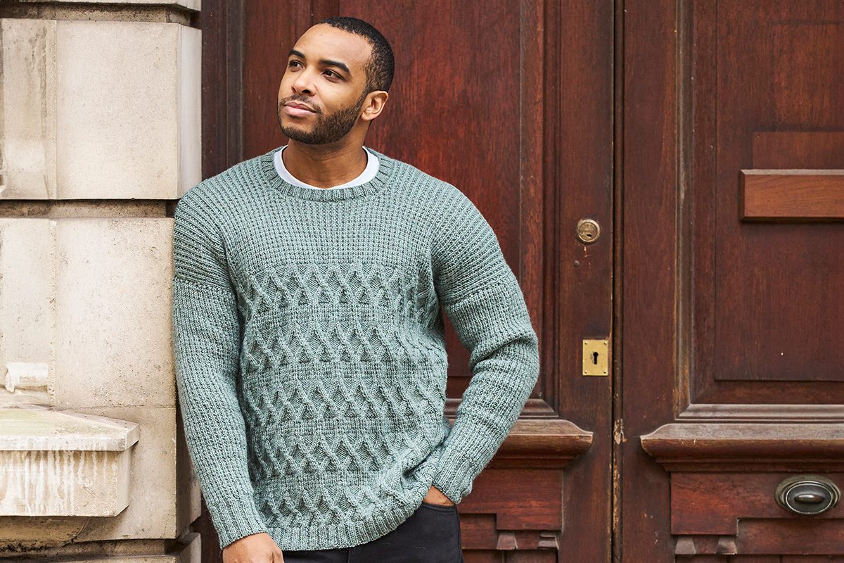 The Knitter 228 - Pat Menchini men's sweater
