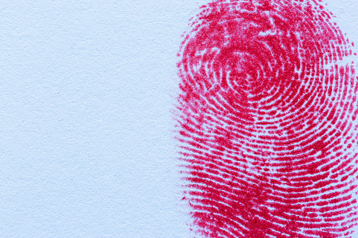 A red fingerprint