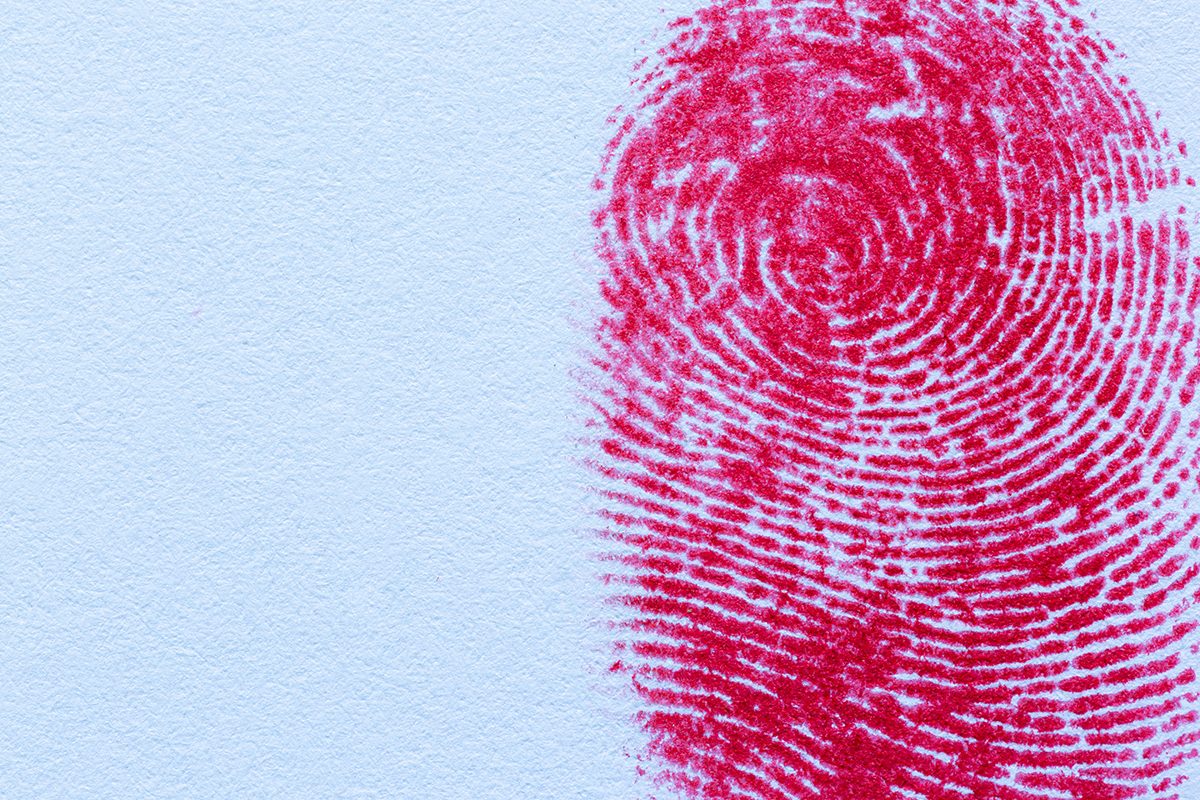A red fingerprint