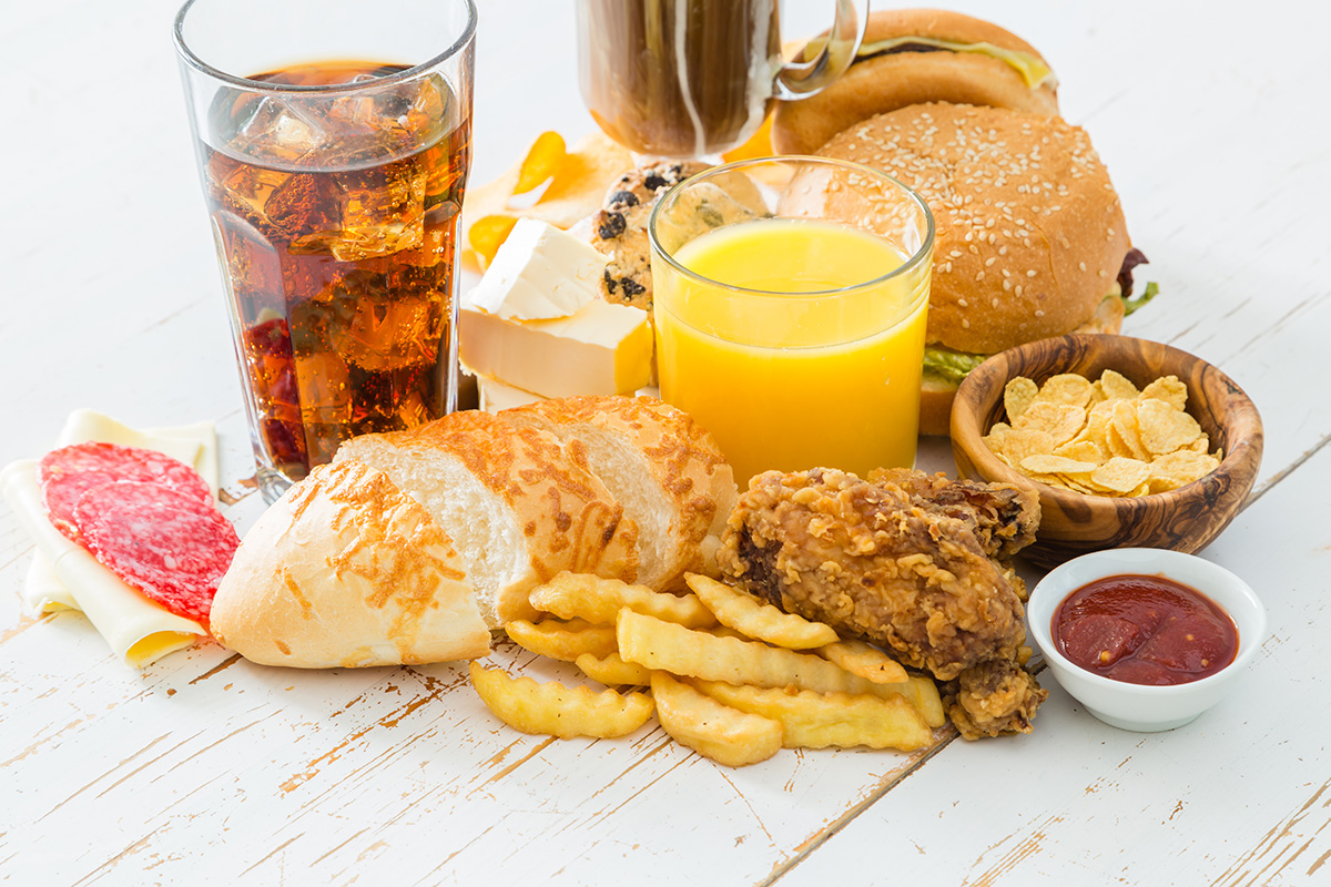 A selection of foods and drinks that cause heartburn