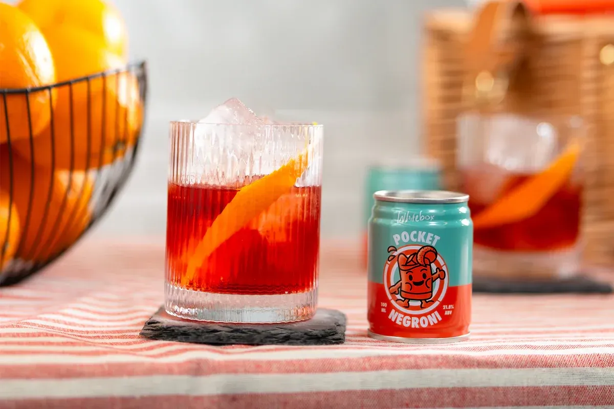 A negroni in a glass